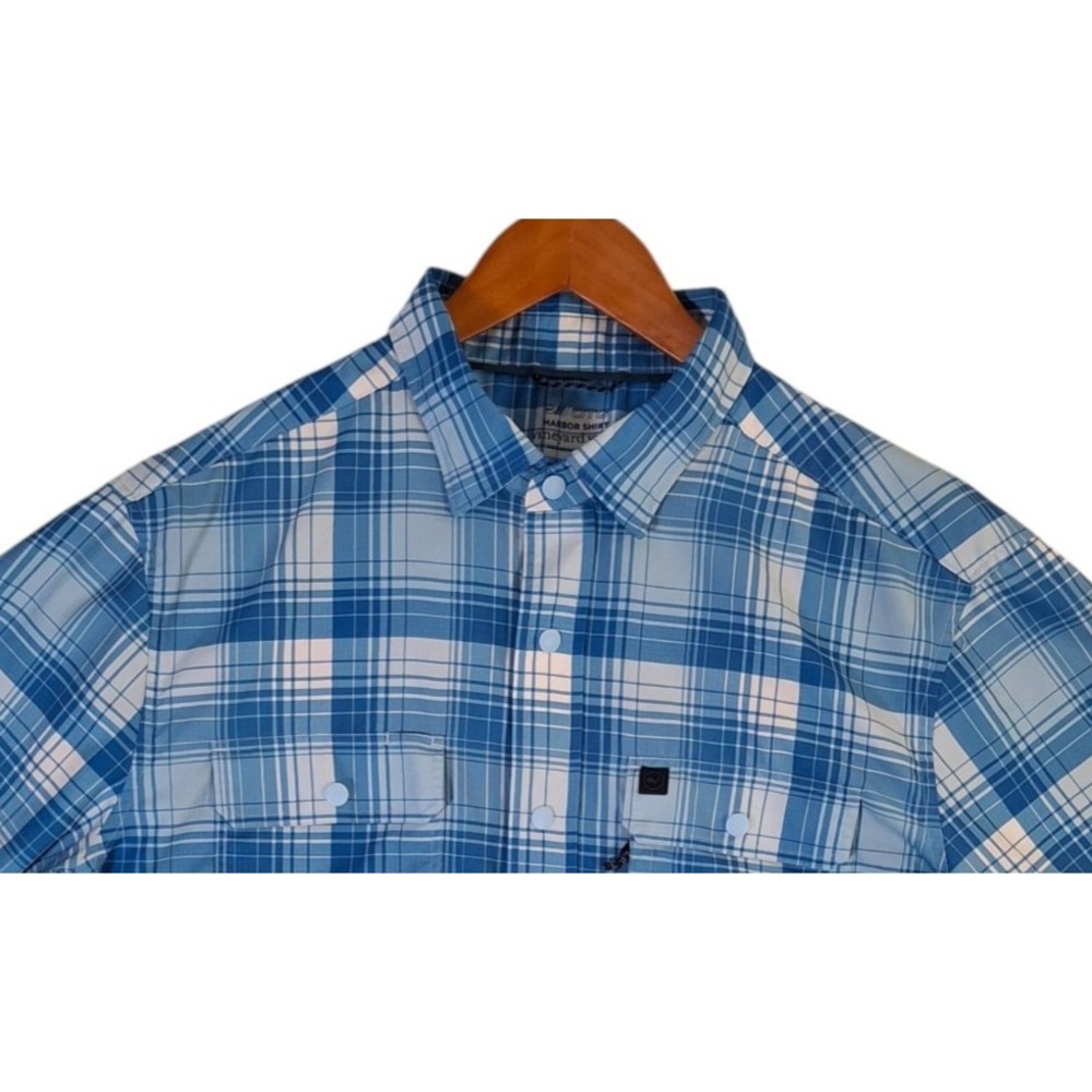 Vineyard Vines On The Go Performance Shirt Men's L Blue Plaid Brrr Button Down - Picture 5 of 9